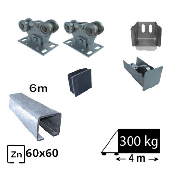 Kit SAP-60x60-Fe Sistem autoportant pentru deschidere de 4 metri sina de fier