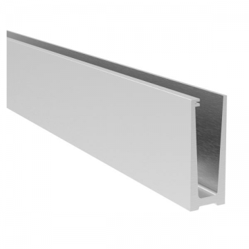 Profil aluminiu U AL0425-E finisaj satin efect elox lungime 2500 mm grosime sticla 12,00 - 21,52 mm