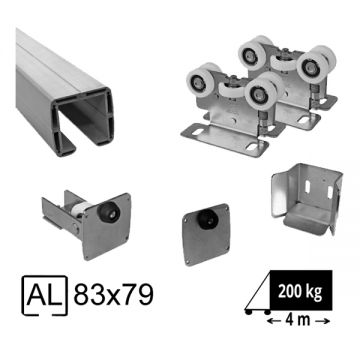 Kit SAP-70x60-Fe Sistem autoportant cu sina de fier pentru deschidere de 4 metri 